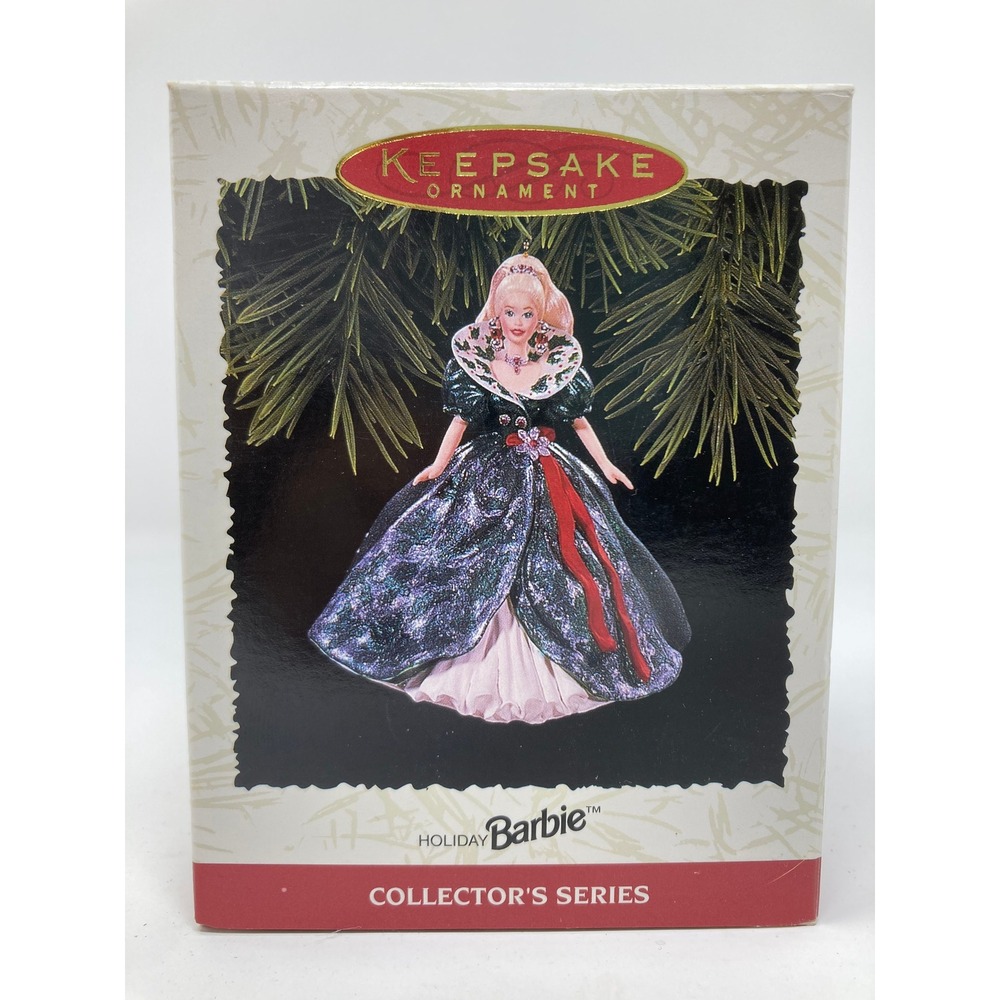 Hallmark Holiday Barbie Ornament 1995 Green Gown Excellent 3rd in Series QXI5057